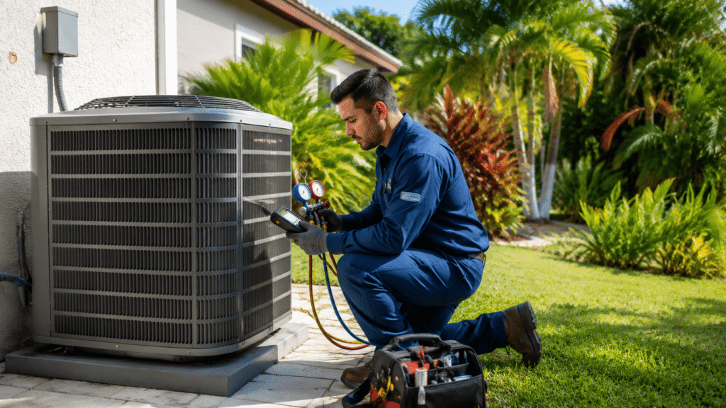AC blowing warm air