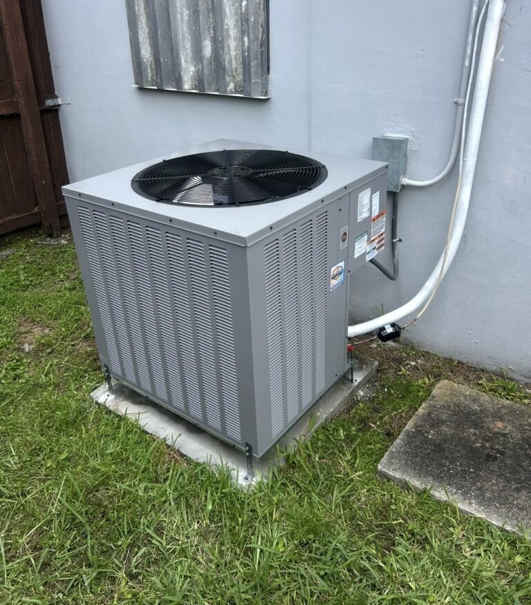 New outdoor AC condenser installed by South Florida Heating and Air Conditioning
