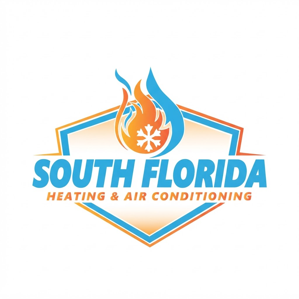 South Florida Heating and Air Conditioning logo — shield with flame and snowflake